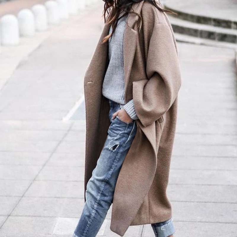 大人かわいい服 ゆったりシルエットコート