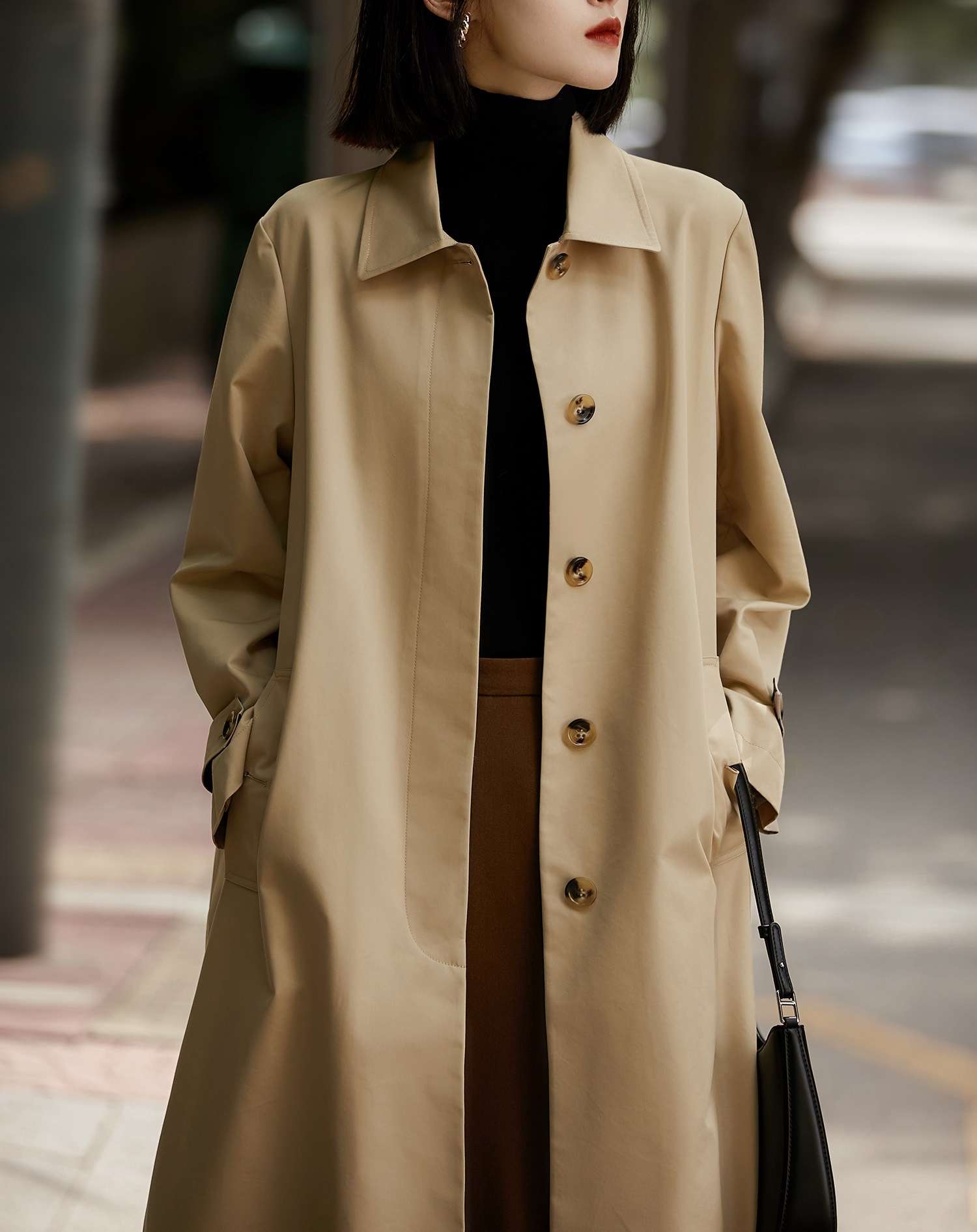 大人かわいい服 上品クラシック ウールロングコート
