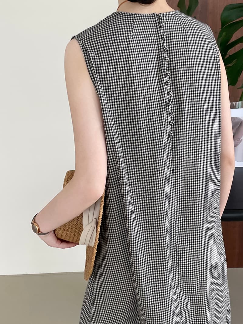 大人かわいい服 ギンガムチェックロング丈サマーワンピース