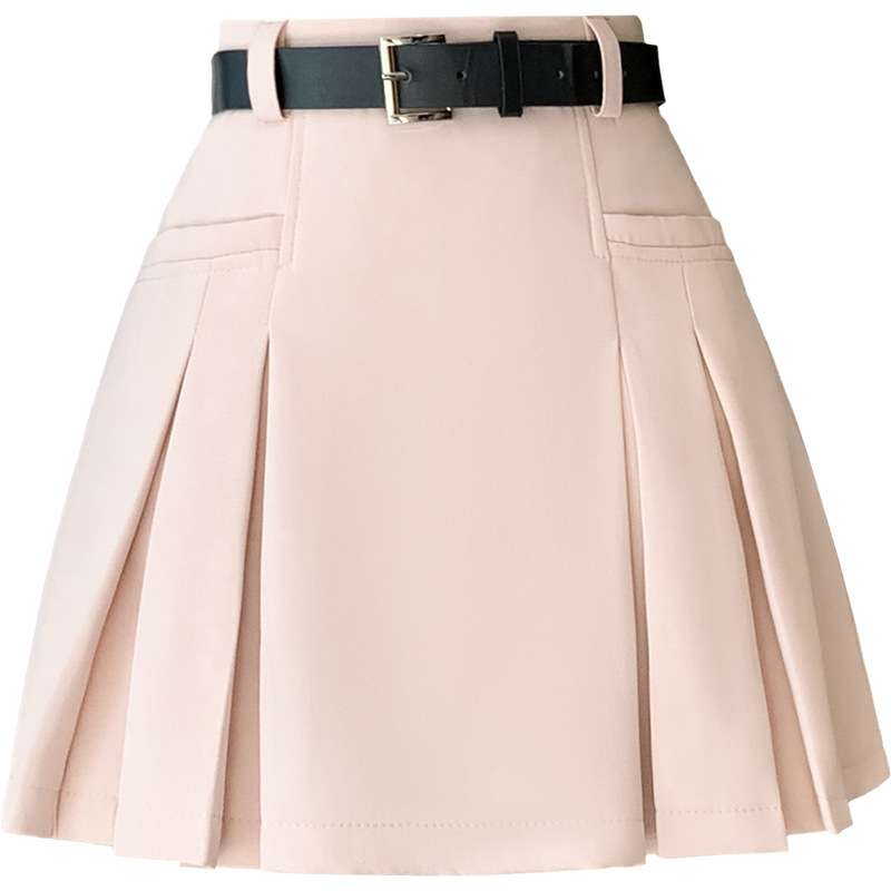 大人かわいい服 脚長見え ベーシックプリーツミニスカート