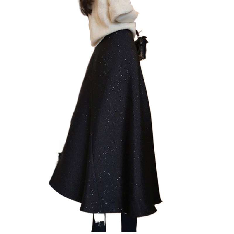 大人かわいい服 きらめきフレアロングスカート