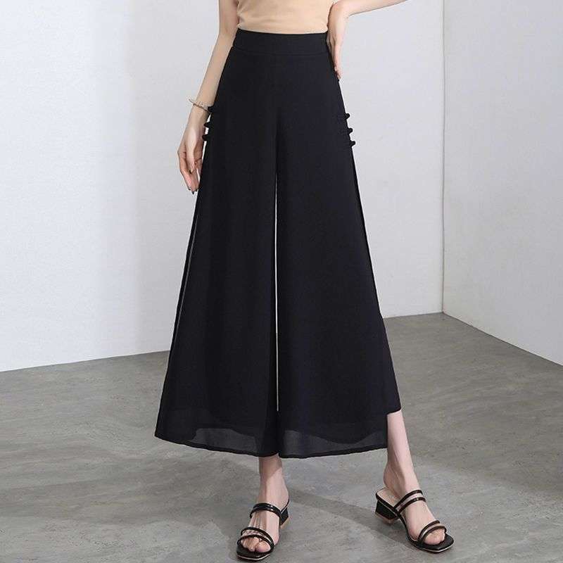 大人かわいい服 シフォンレイヤードパンツ