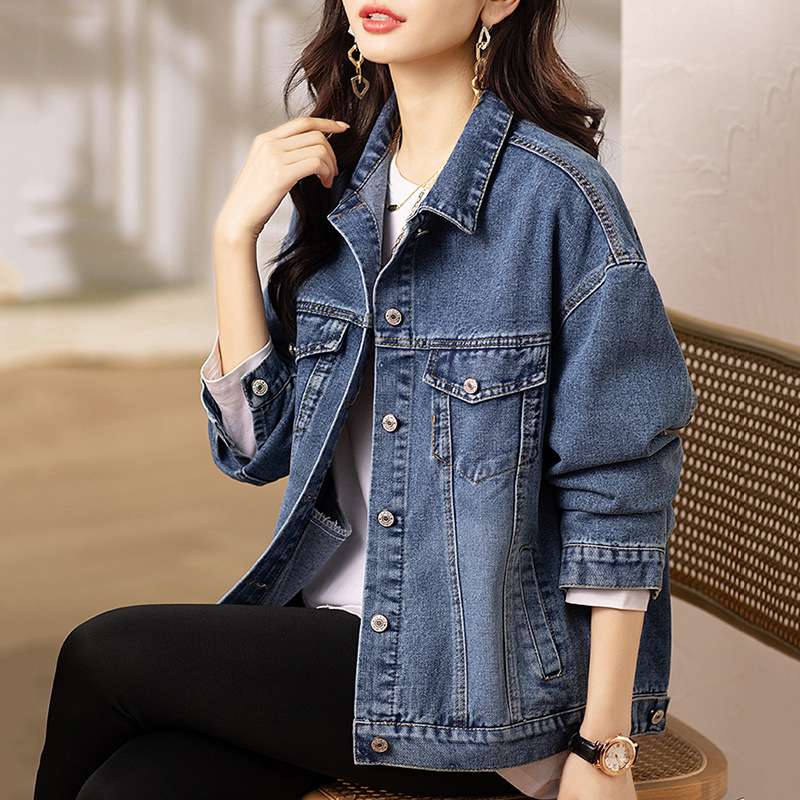 大人かわいい服 上品クラシカルデニムジャケット