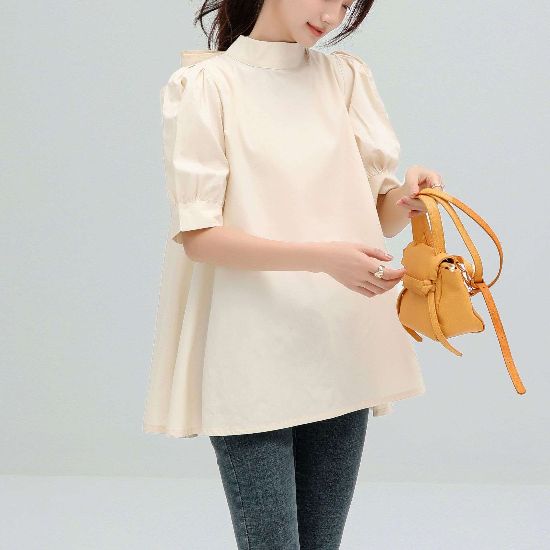 大人かわいい服 バックリボンブラウス