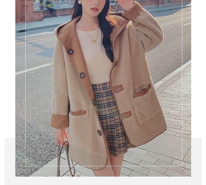 大人かわいい服 ゆったりウールダッフルアウター