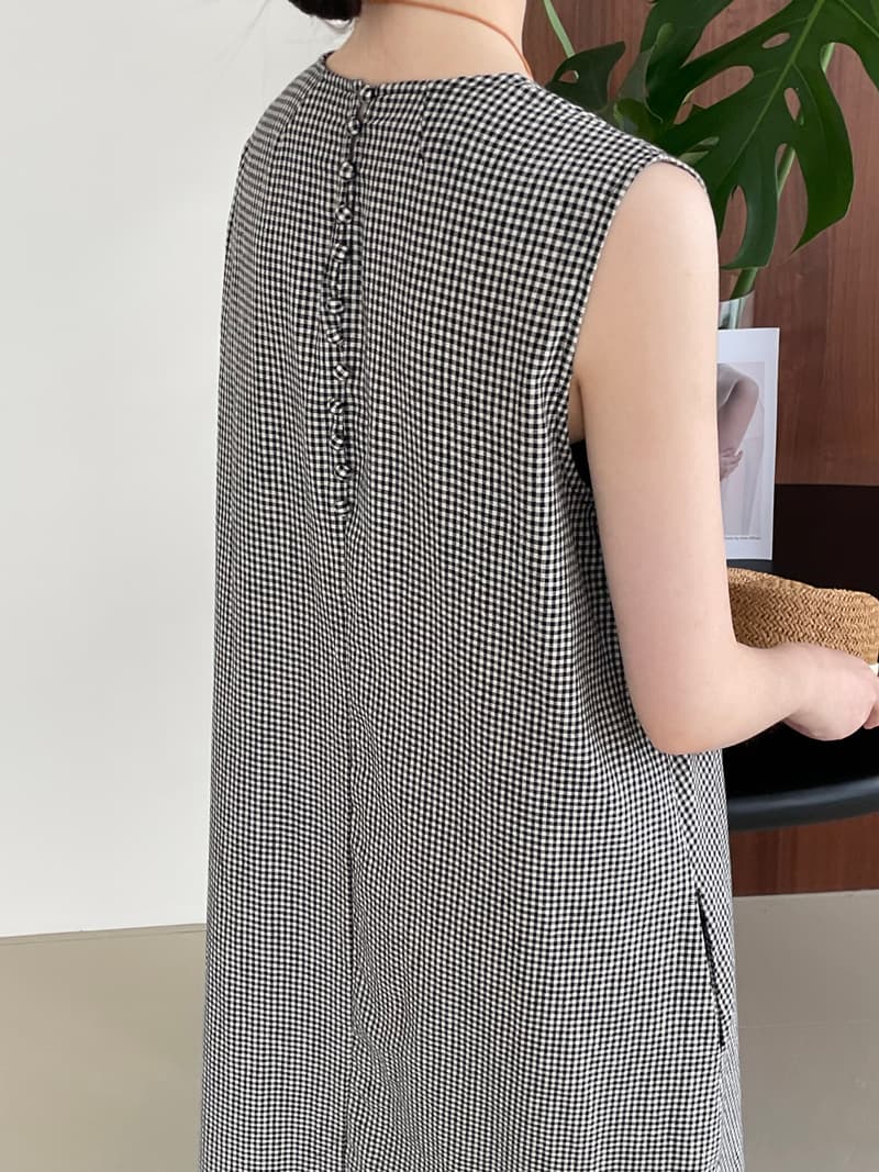 大人かわいい服 ギンガムチェックロング丈サマーワンピース