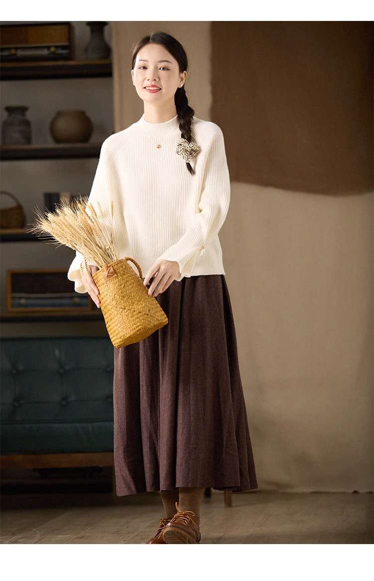 大人かわいい服 ニットプルオーバー