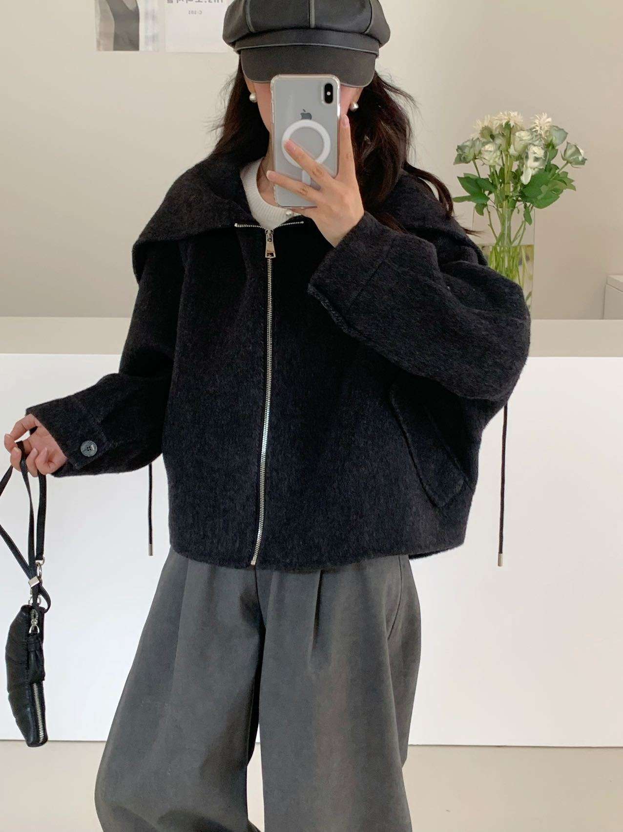 大人かわいい服 ショート丈オーバージャケット