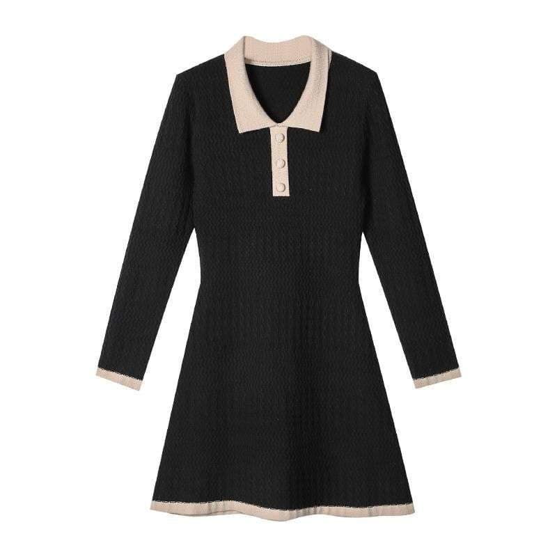 大人かわいい服 ニットポロワンピース ‐大人可愛いスタイル‐
