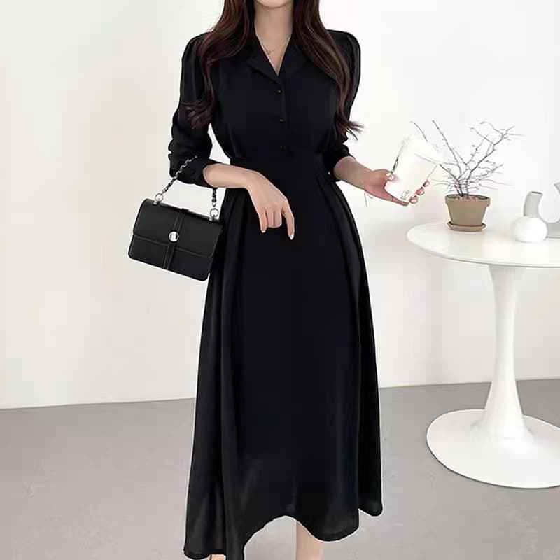 大人かわいい服  クラシカルロングワンピース