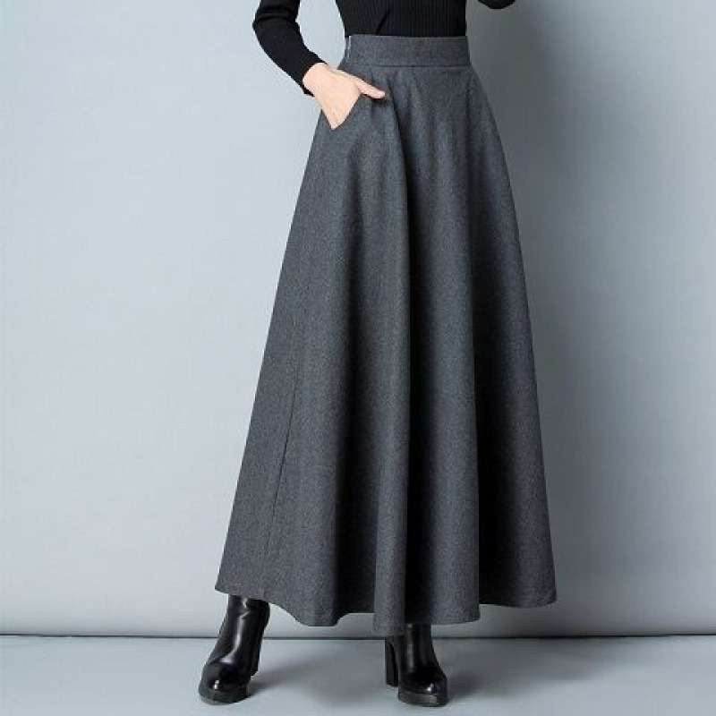 大人かわいい服 優雅シルエット フレアロングスカート