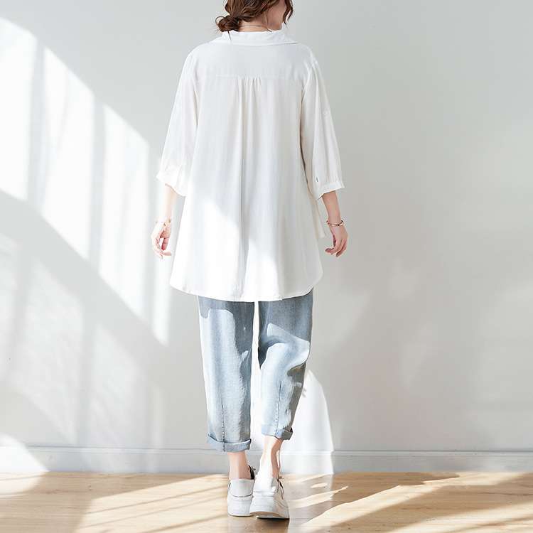 大人かわいい服 とろみ素材のシアーチュニックトップス
