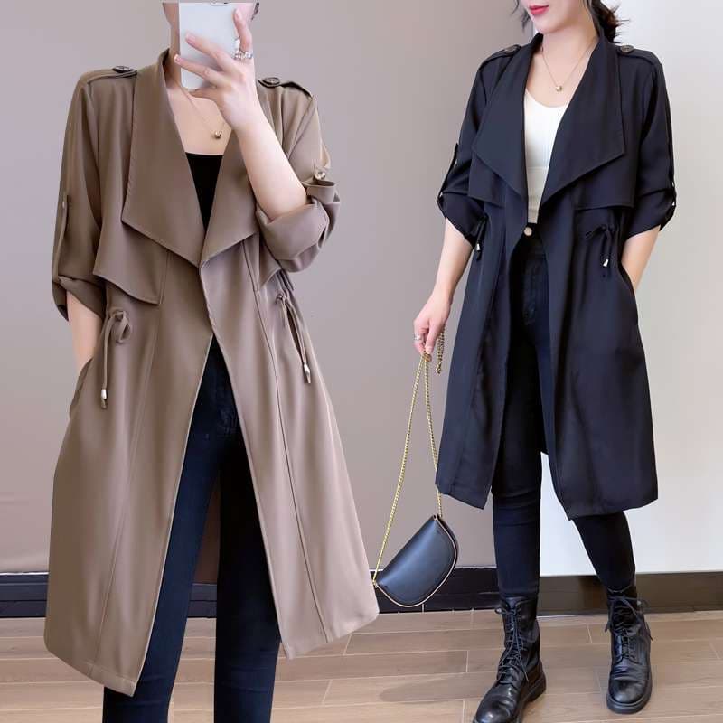 大人かわいい服 ゆったりドレープデザインコート