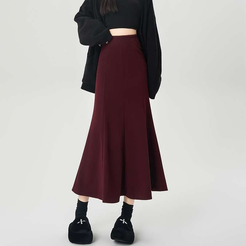 大人かわいい服 美シルエット マキシフレアスカート