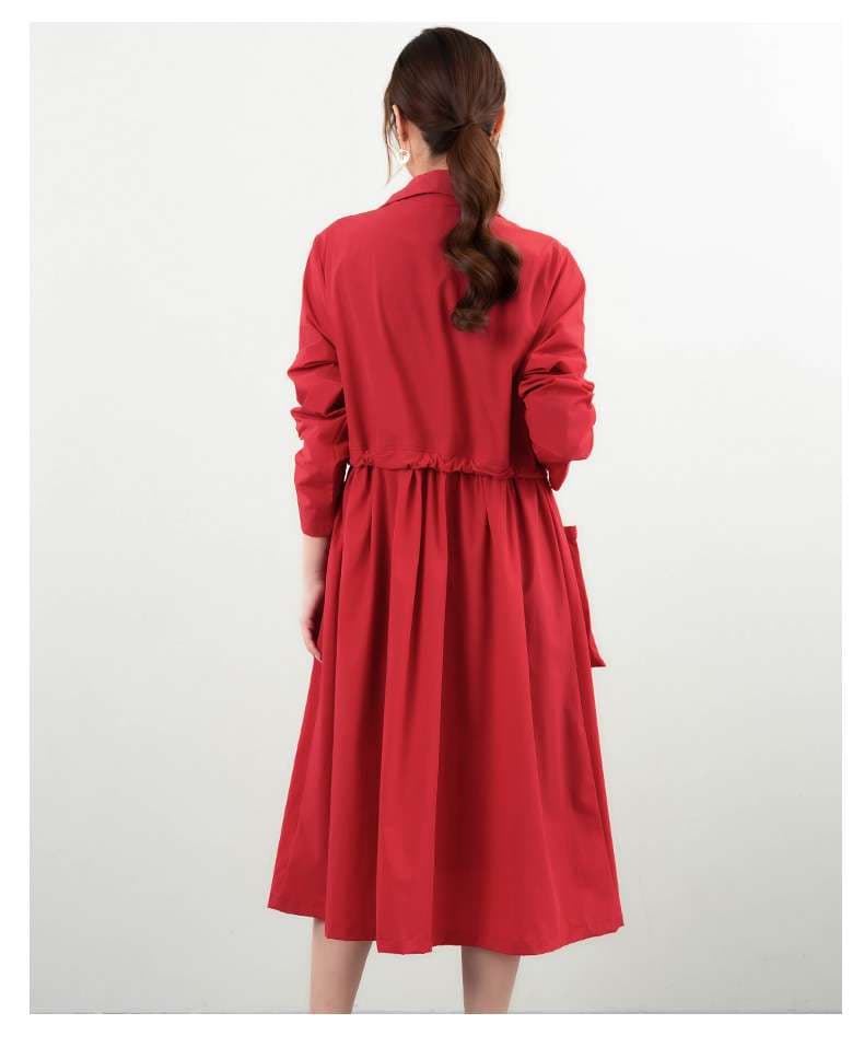 大人かわいい服 クラシック エレガントロングトレンチ