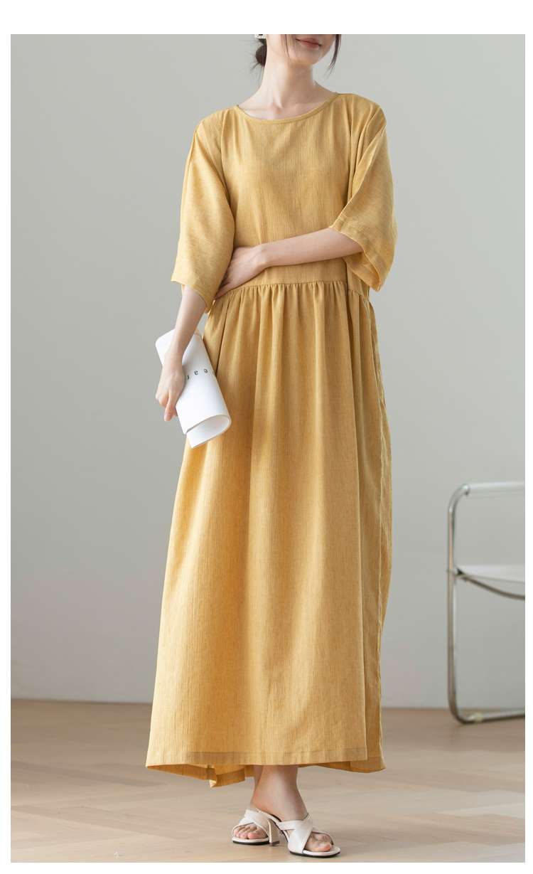大人かわいい服 優雅に揺れる ゆったりロングワンピース