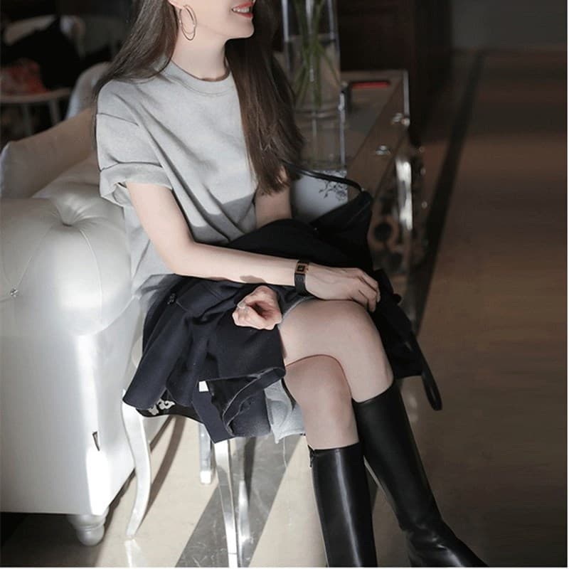 大人かわいい服 シンプル上品トップス＆スカートセット