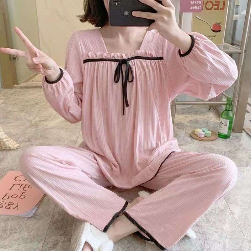 大人かわいい服 リボン＆フリルの上品ルームウェアセット