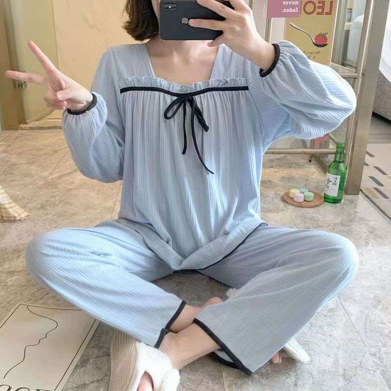 大人かわいい服 リボン＆フリルの上品ルームウェアセット