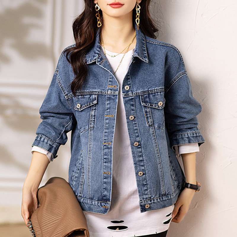 大人かわいい服 上品クラシカルデニムジャケット
