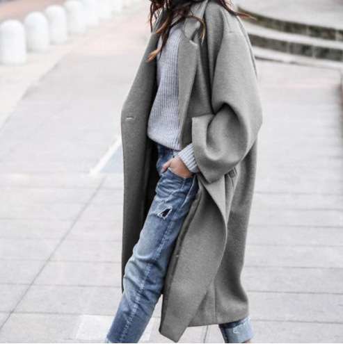 大人かわいい服 ゆったりシルエットコート