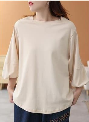 大人かわいい服 パフスリーブプルオーバー
