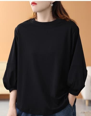 大人かわいい服 パフスリーブプルオーバー