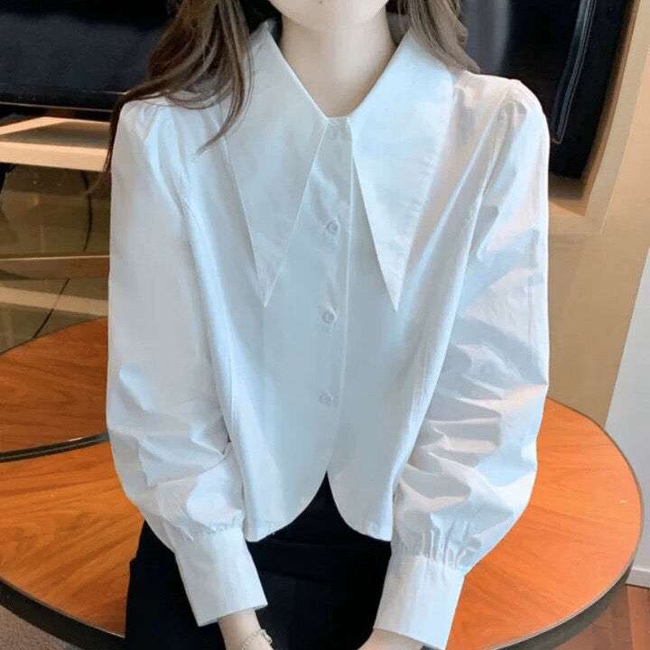 大人かわいい服 華やか映え ビッグカラーふんわりブラウス