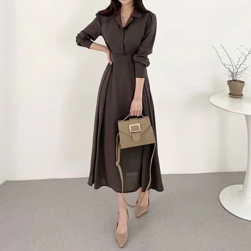 大人かわいい服  クラシカルロングワンピース