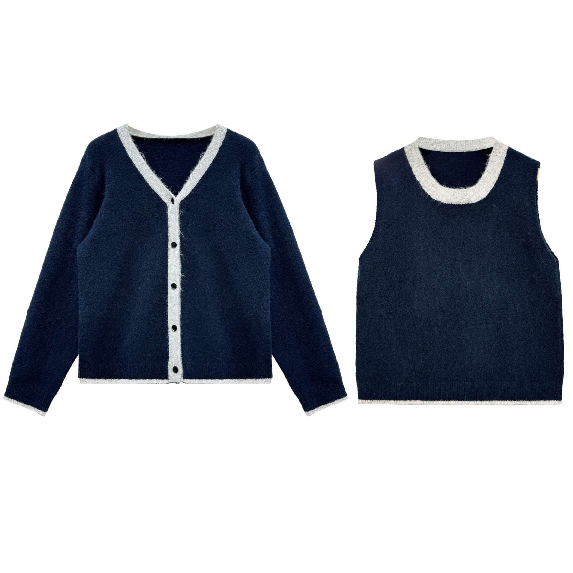 大人かわいい服 やわらかニットのカーディガンセットアップ