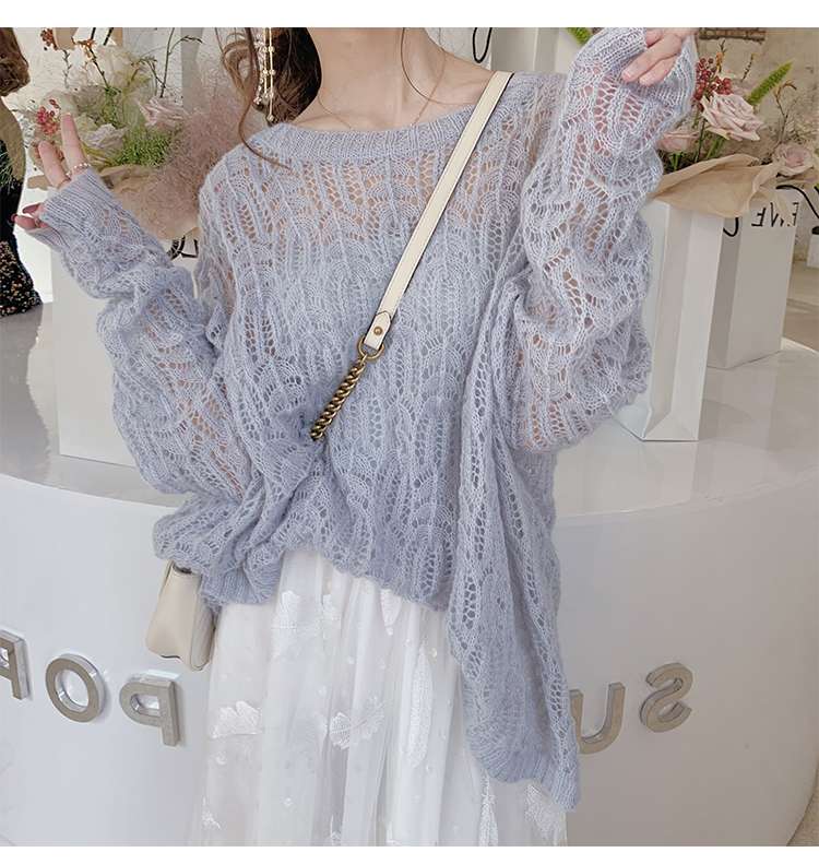 大人かわいい服 透かし編みメロウカーディガン