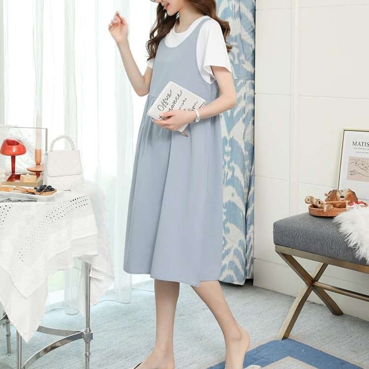 大人かわいい服 ゆったりレイヤードワンピース