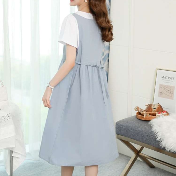 大人かわいい服 ゆったりレイヤードワンピース