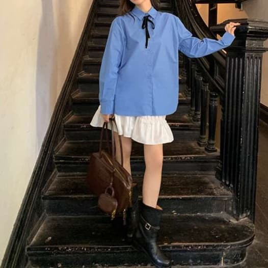 大人かわいい服 清楚系リボンブラウス