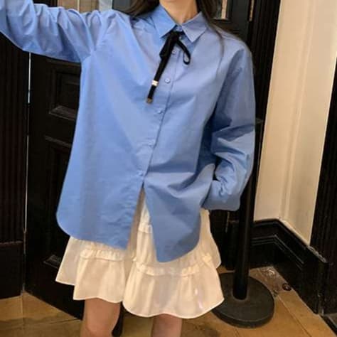 大人かわいい服 清楚系リボンブラウス