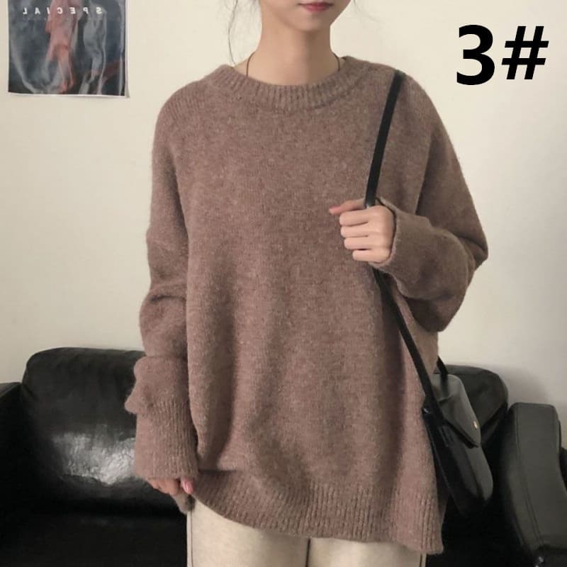 大人かわいい服 ゆったり長袖ニットセーター 大人可愛いトップス