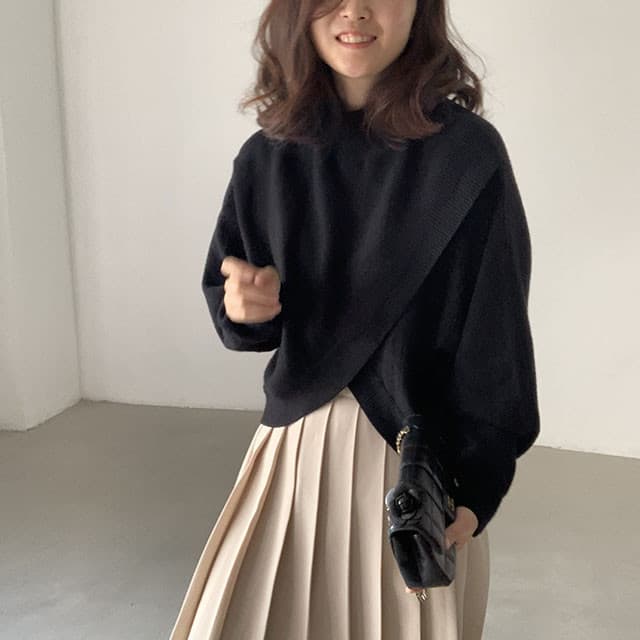 大人かわいい服 秋冬新作 混紡ニット モックネック セーター 大人可愛い トップス