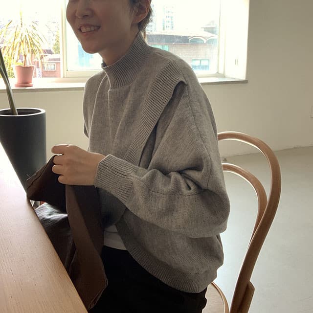 大人かわいい服 秋冬新作 混紡ニット モックネック セーター 大人可愛い トップス