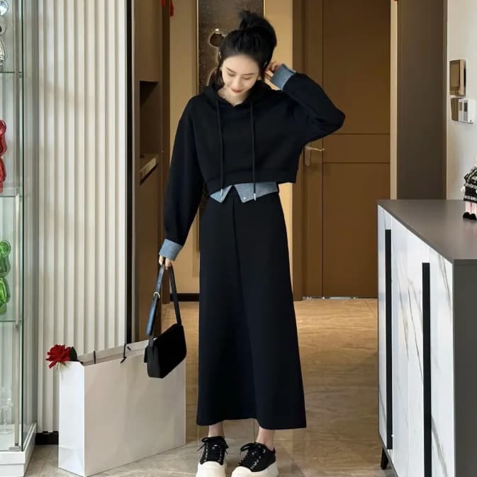 大人かわいい服 パーカー スカート スウェット セットアップ