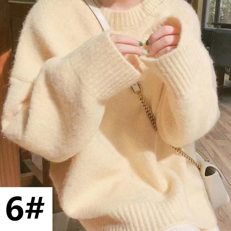 大人かわいい服 ゆったり長袖ニットセーター 大人可愛いトップス