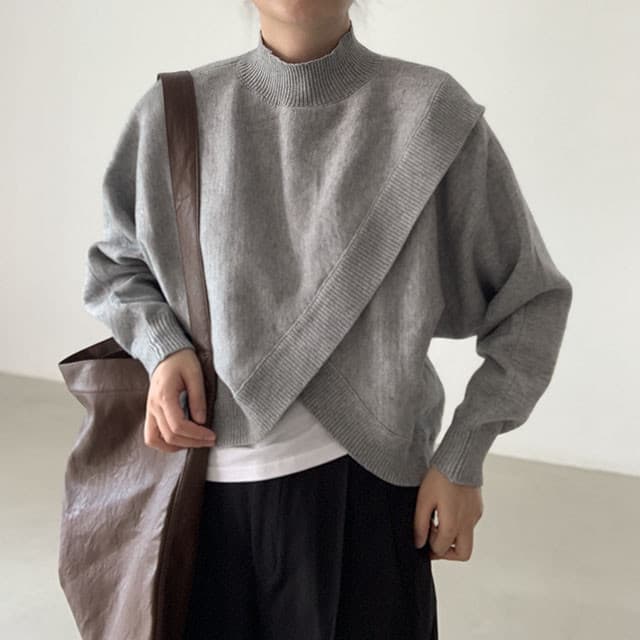 大人かわいい服 秋冬新作 混紡ニット モックネック セーター 大人可愛い トップス